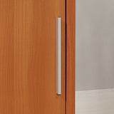 Sideboard Buffet Entry Cabinet Sliding Doors Metal Bar Handles Four Shelves