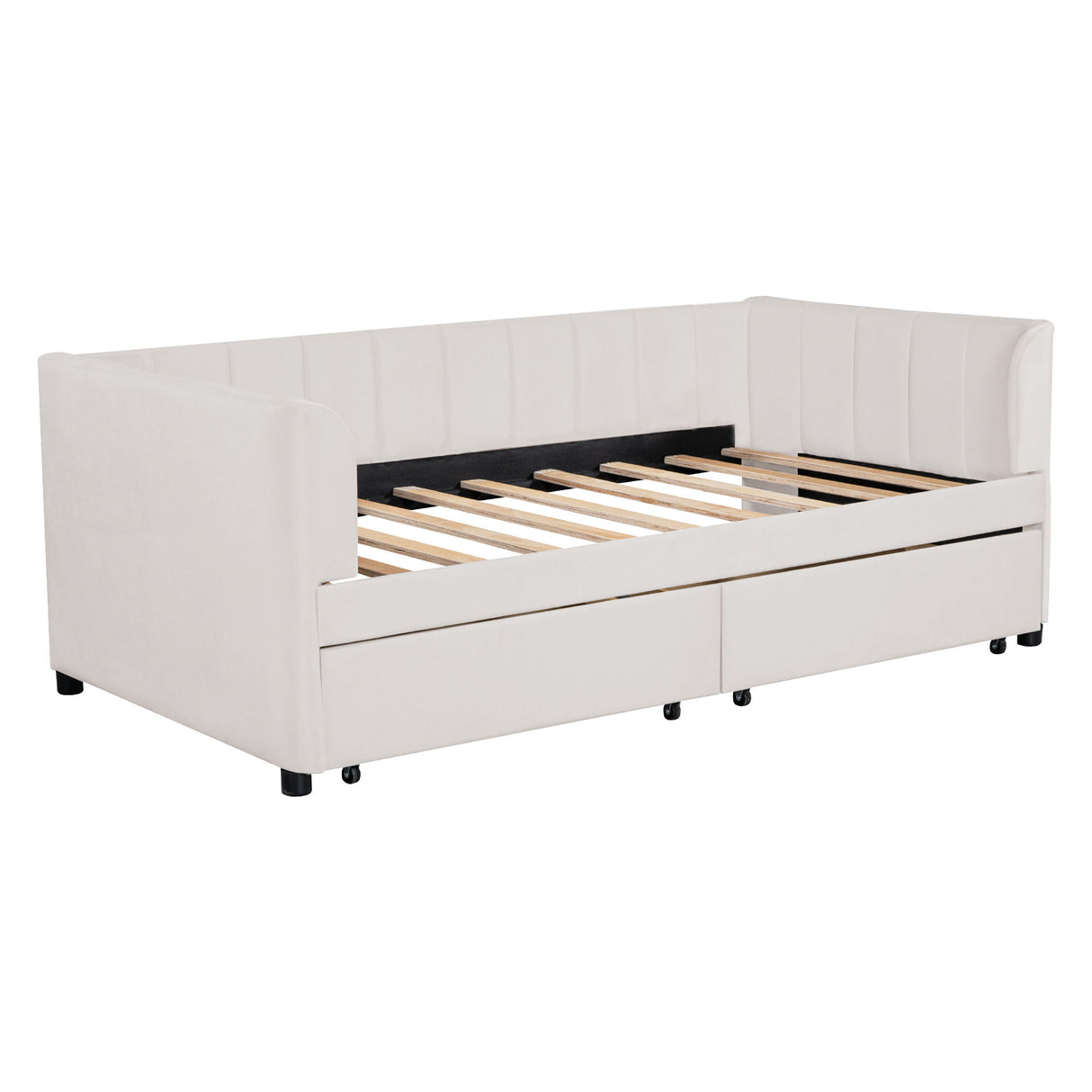 Upholstered Daybed With Ergonomic Design Backrest