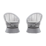 Modern Swivel Wicker Lounge Chair With Round Design