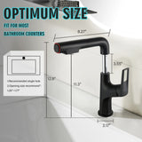 Pull Down Vessel Faucet With Lift Spout & Dual Spray Modes