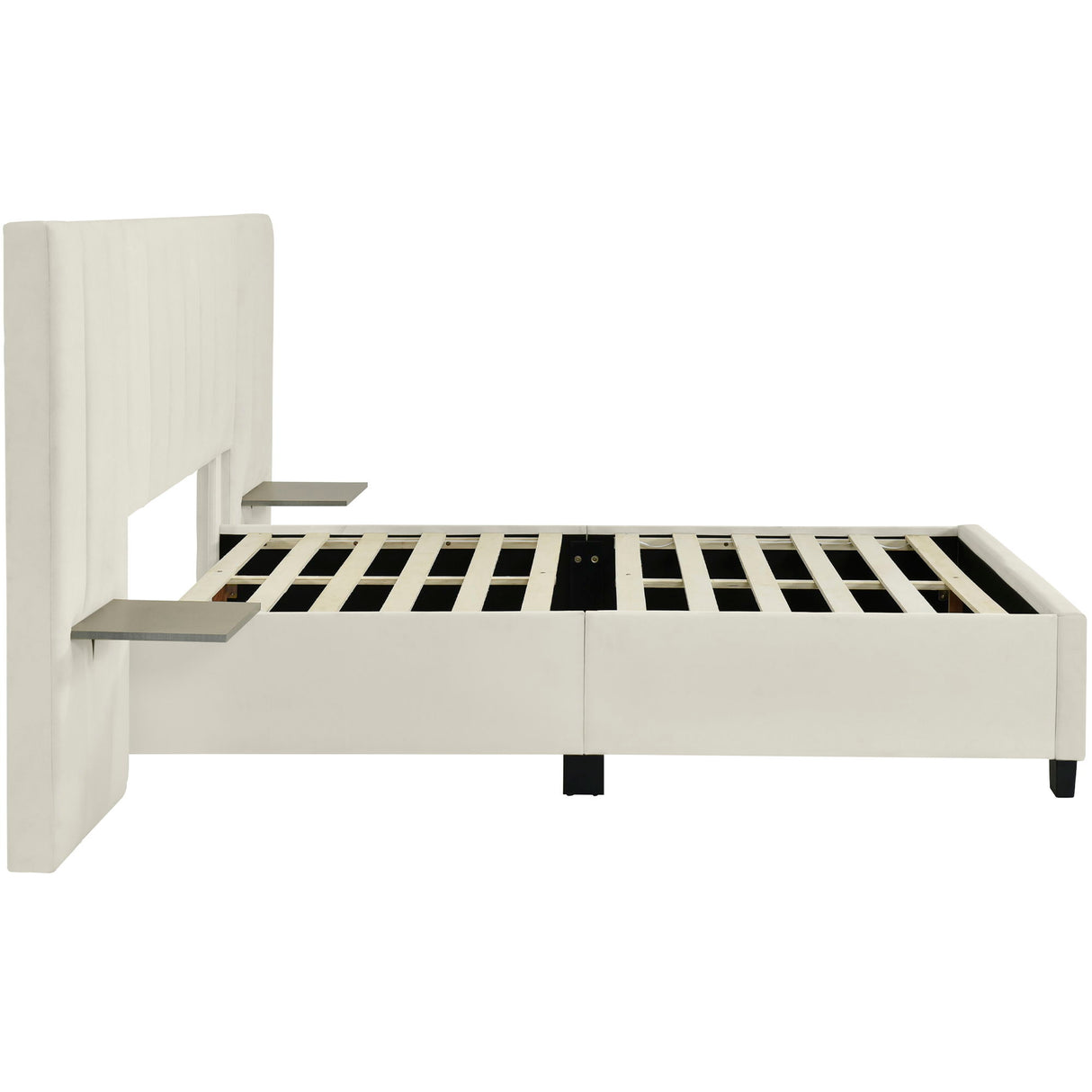 Upholstered Platform Bed With Big Headboard
