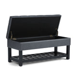 Saxon - Upholstered Transitional Storage Ottoman Bench