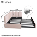 Upholstered Daybed With Metal Slatted Base