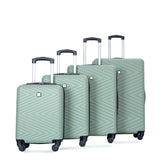 Luggage 4 Piece Lightweight Suitcase With Rotating Wheels With Tsa Lock,