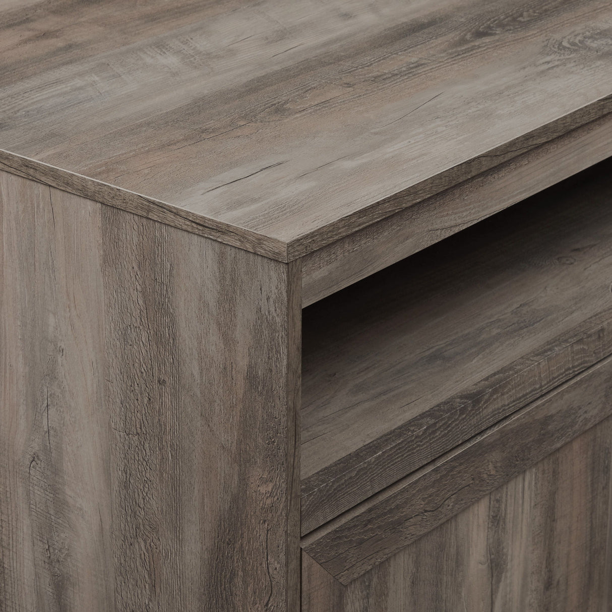 Modern Storage Secretary Desk With Keyboard Tray - Gray Wash