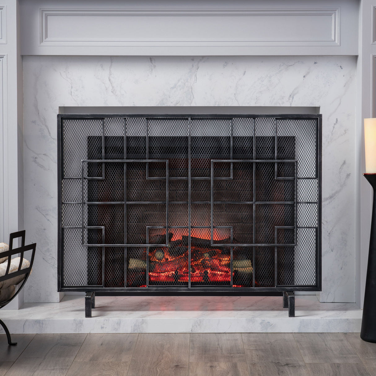 Dorothy - Modern Single Panel Iron Fire Screen