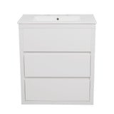 Double Sinks Bathroom Vanity Set With 2 Ceramic Basins