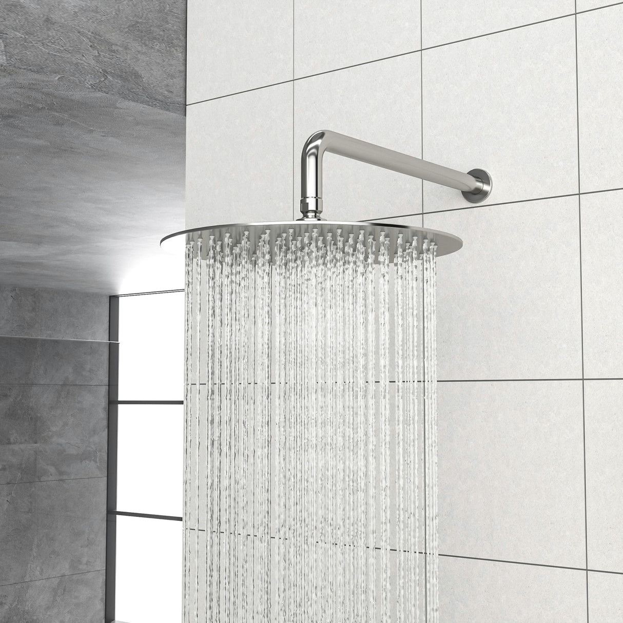 Dual Shower Head System With Rain Shower And Handheld, Wall Mounted, 10" Round Design - Brushed Nickel