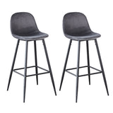 Velvet Barstool With Back (Set of 2)