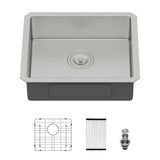 Modern Undermount Stainless Steel Kitchen Sink 16 Gauge, Deep Single Bowl