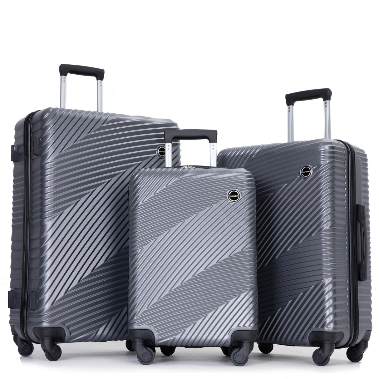 3 Piece Luggage Sets Lightweight Suitcase With Two Hooks, Spinner Wheels,
