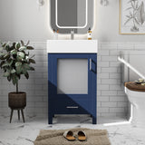 Bathroom Vanity With Ceramic Sink And Ample Storage, Ideal For Small Bathrooms