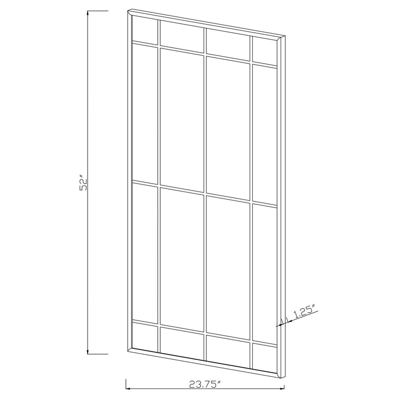 Harvik - Window Pane Wall Mirror With Linear Trim - Black