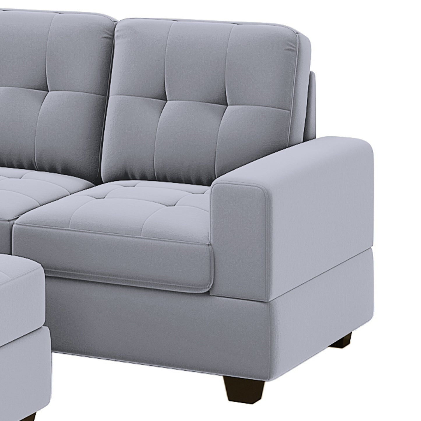 Orisfur. Sectional Sofa with Reversible Chaise Lounge, L-Shaped Couch with Storage Ottoman and Cup Holders