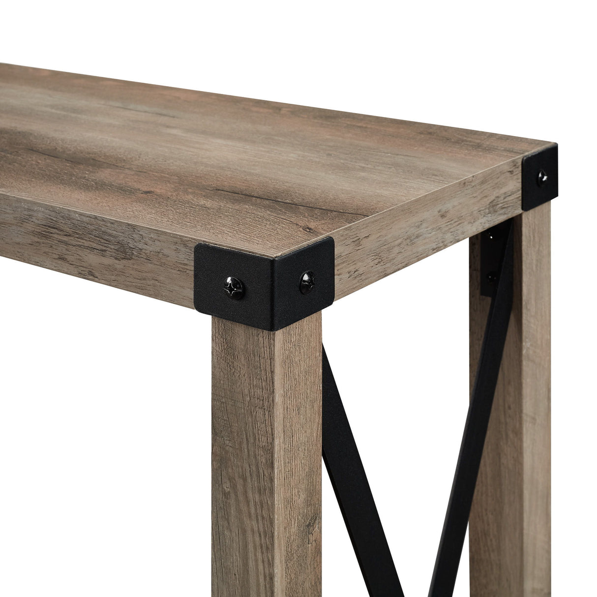 Farmhouse Metal X Table With Lower Shelf