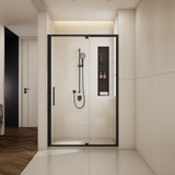Adjustable Shower Door With Clear SGCC Tempered Glass And Aluminium Alloy Frame - Matte Black