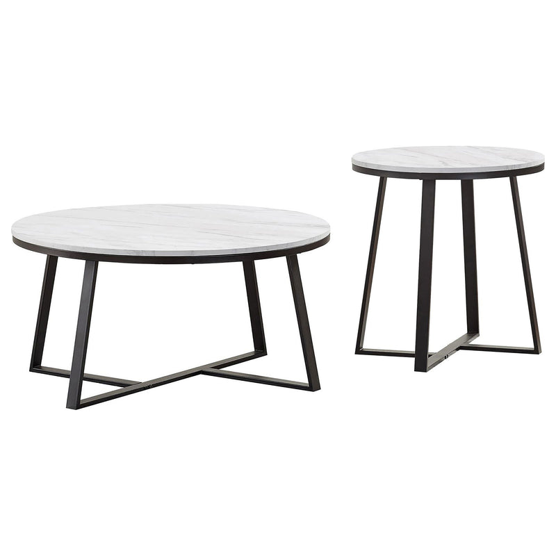Melisa - 2 Piece Coffee And End Table Set - White Marble