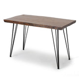 Modern Industrial Faux Live Edge Dining Table With Hairpin Legs - Natural