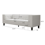 3 Seater Upholstered Tufted Sofa