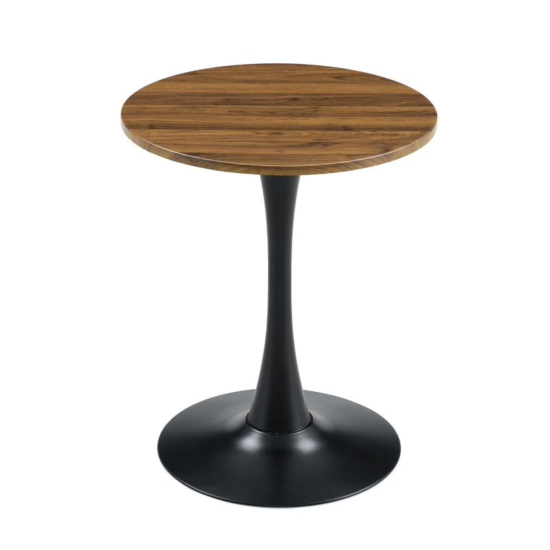 Round Dining Table With Thickened Engineered Wood Top And Metal Pedestal, 23.6" Diameter For Kitchen, Living Room, Or Small Spaces