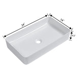 Modern Ceramic Rectangular Bathroom Vessel Sink With European Design