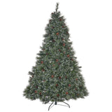 Cashmere And Snow Bristle Mixed Christmas Tree With Pine Cones - Green