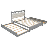 Storage Platform Bed, With 2 Big Drawers, Trundle, One Set Of Sockets & USB Ports