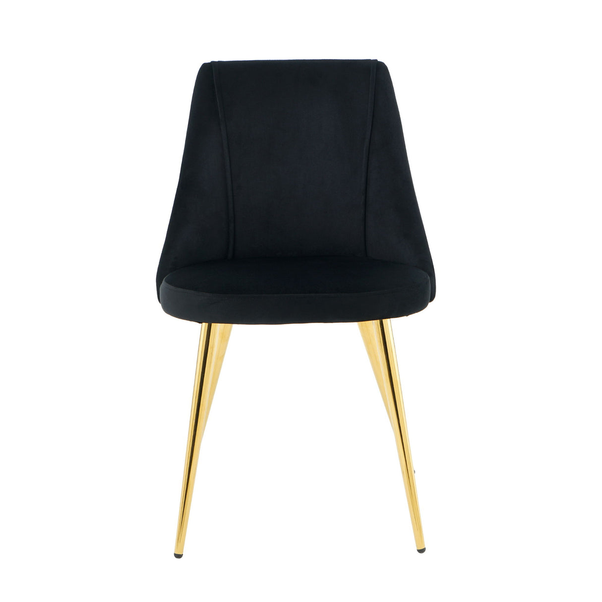 Modern Simple Velvet Dining Chair Set With Gold Metal Legs (Set of 4) - Black