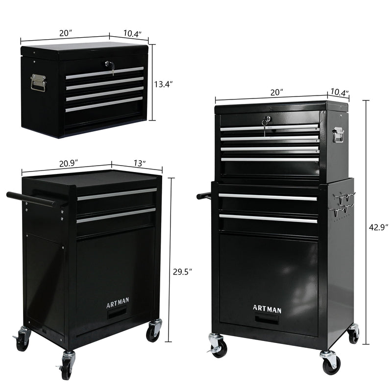 High Capacity Rolling Tool Chest With Wheels And Drawers, Storage Cabinet