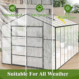 Gain Height Windproof Aluminum Greenhouse With Raised Base