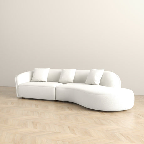 Elijah - Japandi Curvy Sectional Sofa - Beige