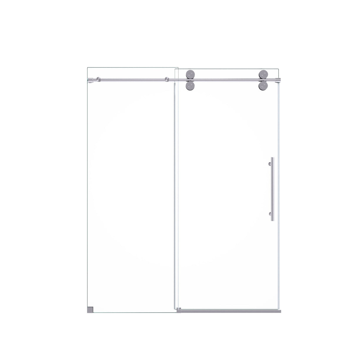Frameless Single Sliding Shower Door With Clear Tempered Glass