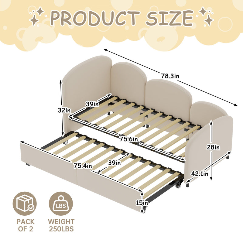Modern Upholstered Daybed With Additional Bed Frame