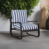 Asa - Outdoor Sling Chair With Reversible Cushions And Stripe Fabric - Blue / White Stripes