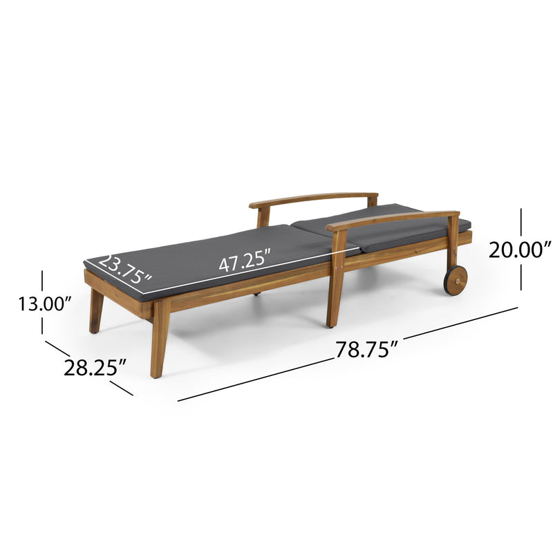 Jason - Chaise Lounge Adjustable Acacia Wood Outdoor Furniture