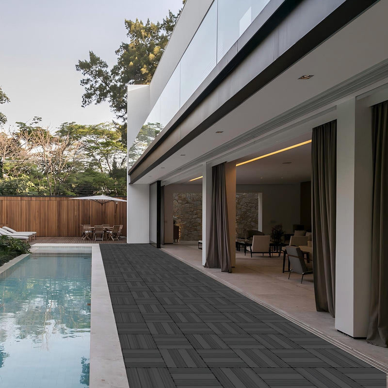 DIY Interlocking Deck Tiles Waterproof Outdoor And Indoor Flooring - Gray