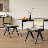 Chandigarh Dining Room Chairs With Natural Rattan (Set of 2)