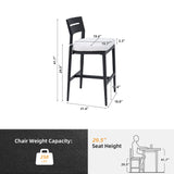 Modern Outdoor Bar Stools With Backrest And Footrest (Set of 2)