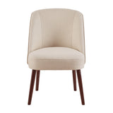Rounded Back Dining Chair With Wraparound Design - Natural