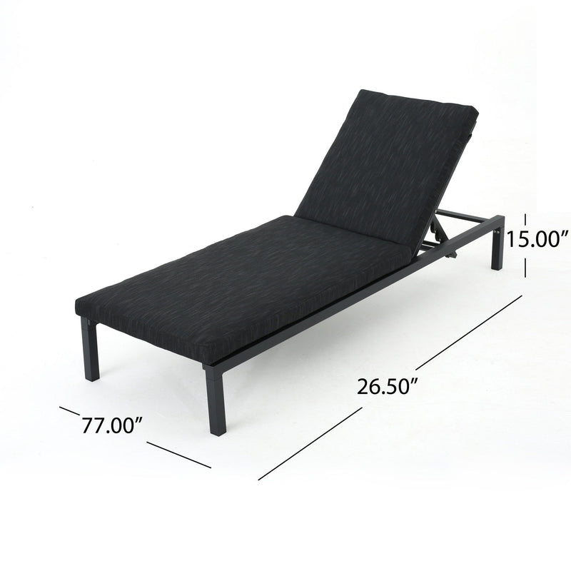 Modern Chaise Lounge With Wate Resistant Fabric Cushions