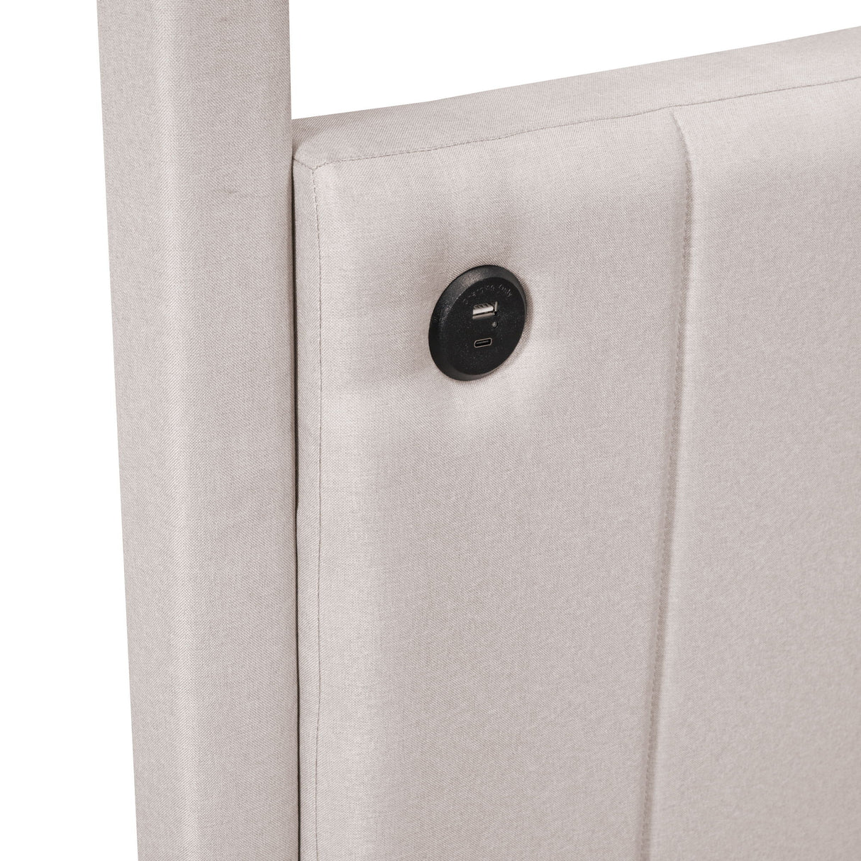 Canopy Platform Bed With USB And Type-C Ports