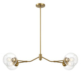 Jewel - 4 Lights Modern Farmhouse Chandelier Ceiling Hanging Light Fixture - Clear / Gold