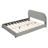 Upholstered Platform Bed Frame And Stylish Curve Shaped Design