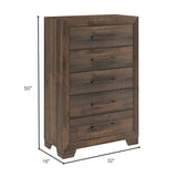 6 Drawer Wooden Dresser - Brown