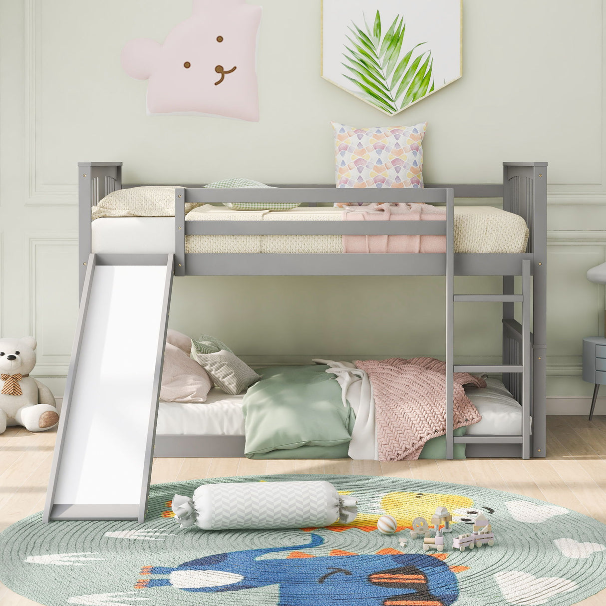 Bunk Bed With Convertible Ladder And Slide
