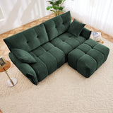 Elegant Sofa Set With Ottoman And Pillows, Textured Chenille, High Resilience Cushions