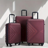 3 Piece Luggage Sets Lightweight Suitcase With Two Hooks, Spinner Wheels, Tsa Lock, Durable Hard Shell
