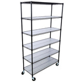 6 Tier 6000Lbs Capacity Nsf Metal Shelf Wire Shelving Unit, Heavy Duty Adjustable Storage Rack With Wheels & Shelf Liners For Commercial Grade Utility Steel Storage Rack