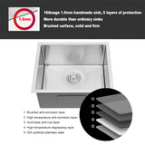 Undermount Steel Kitchen Sink, Deep Single Bowl Basin