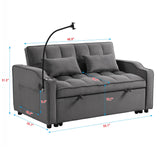 Sofa Bed With Trundle For Small Rooms - Dark Gray